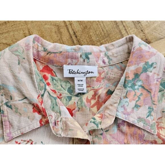Patchington In Bloon Floral Linen Blend Jacket Shacket Women's Size M - Picture 2 of 9
